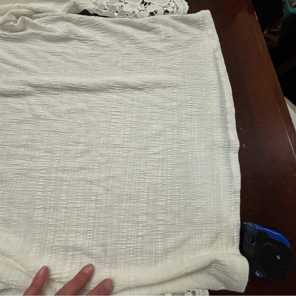 Cable and gage white lace blouse fairy minimalist Beachy preppy xl whimsy flowy - Picture 6 of 7